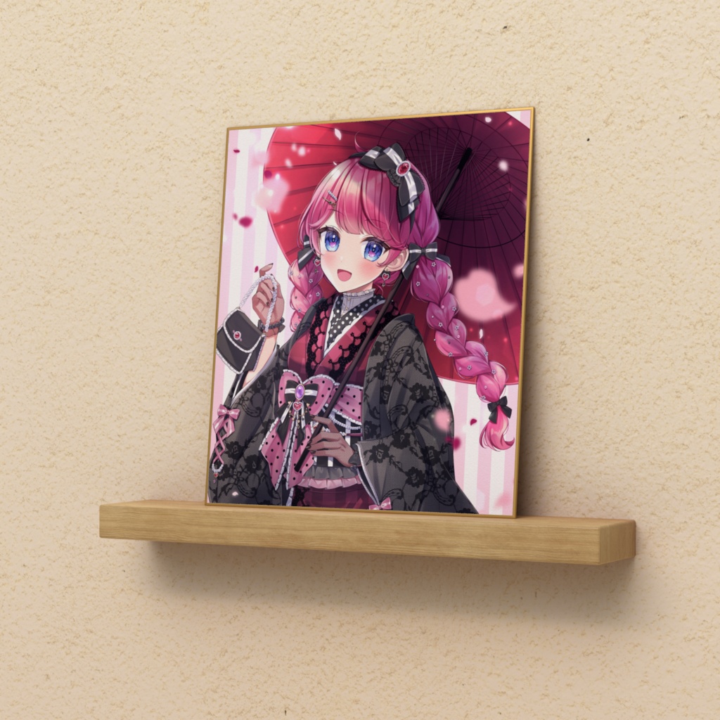 お着物りかちゅん色紙