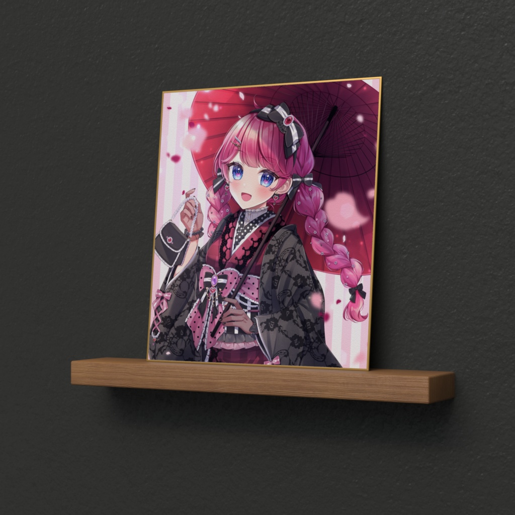 お着物りかちゅん色紙