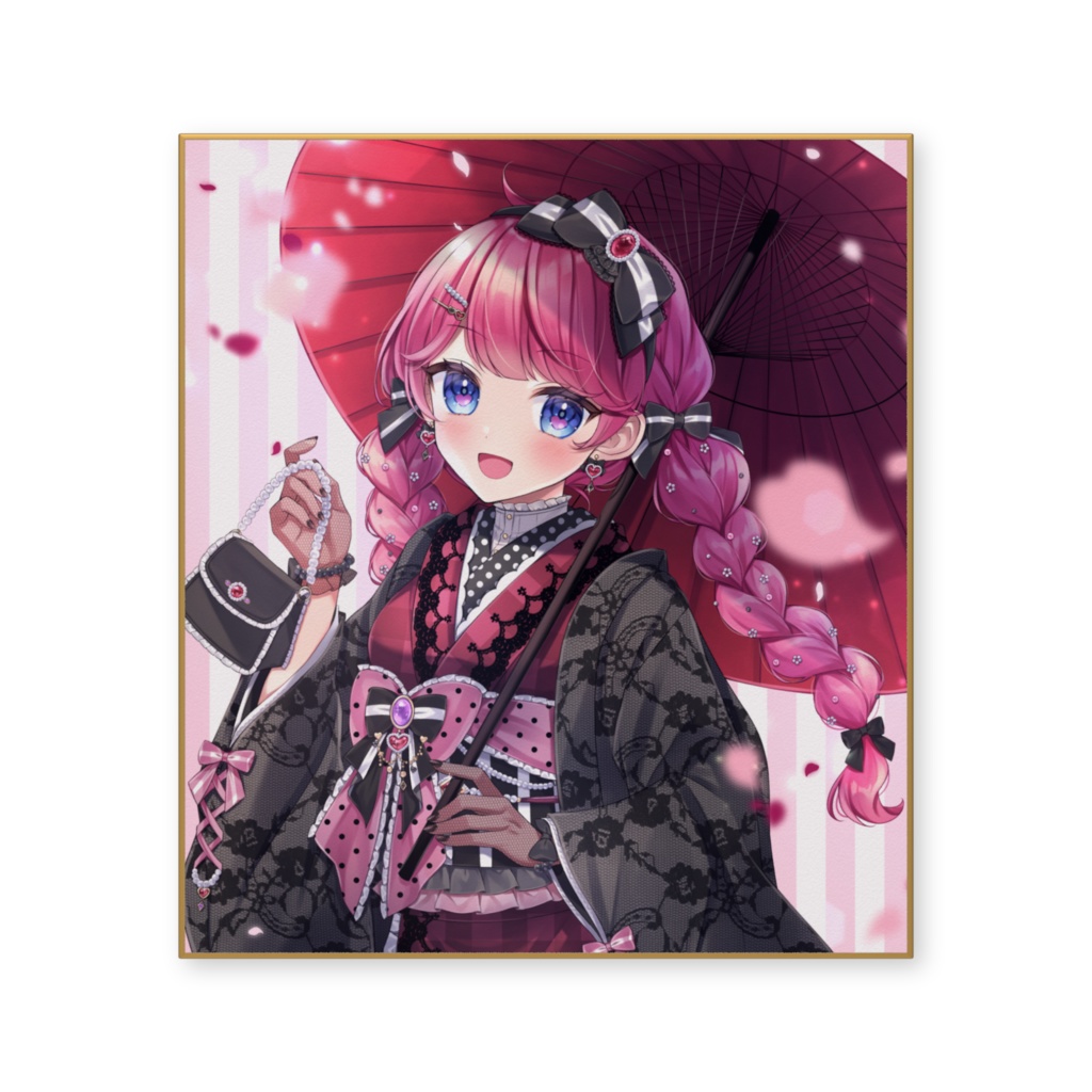 お着物りかちゅん色紙