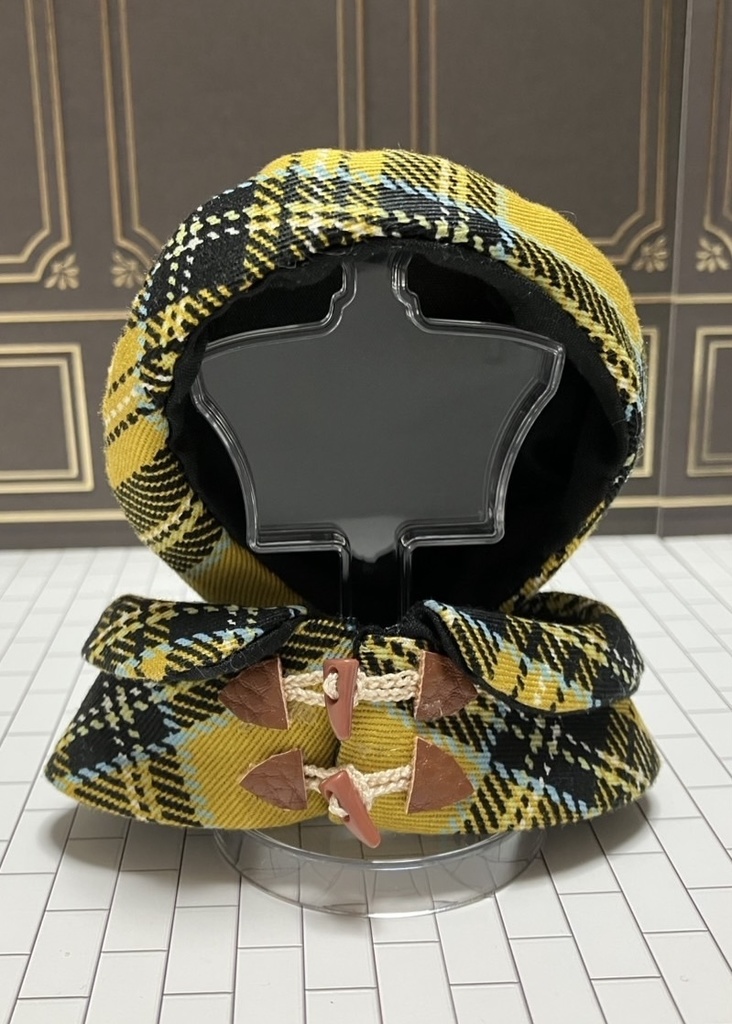 タータンチェックぬいケープセット