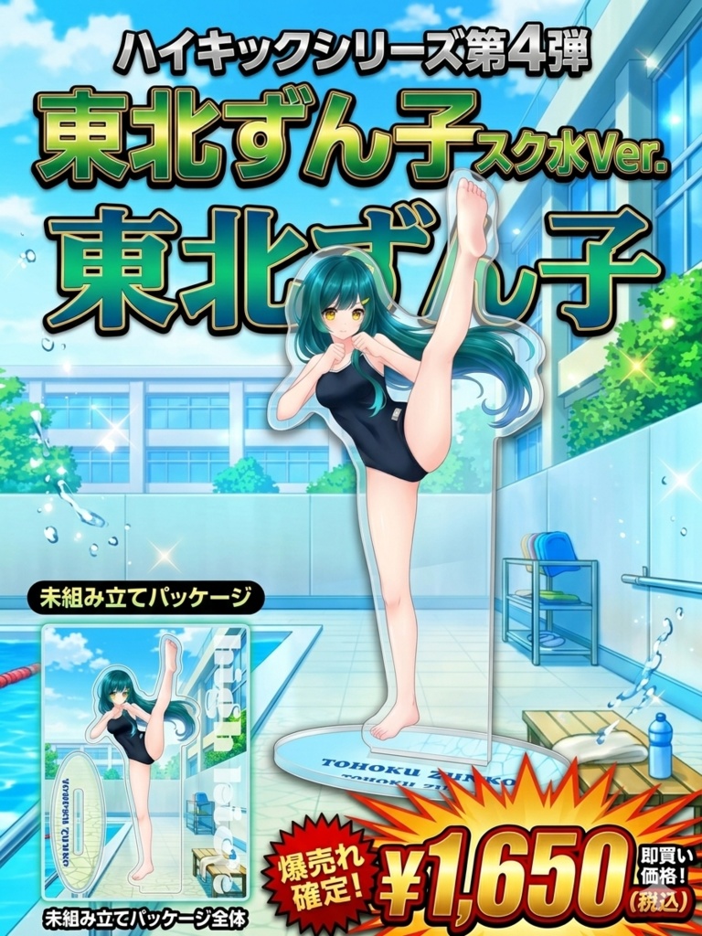 【ハイキックシリーズ第４弾】東北ずん子・スク水Ver. 〜天まで届け！垂直の美学〜