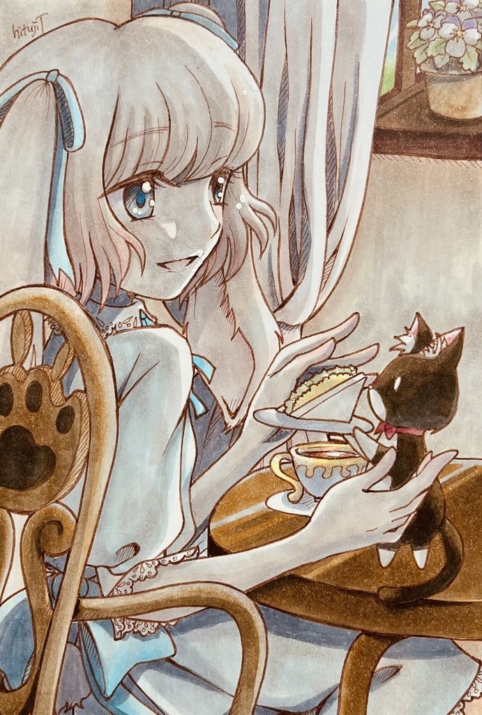 フォトフレーム入りイラスト「どうぞめしあがれ」