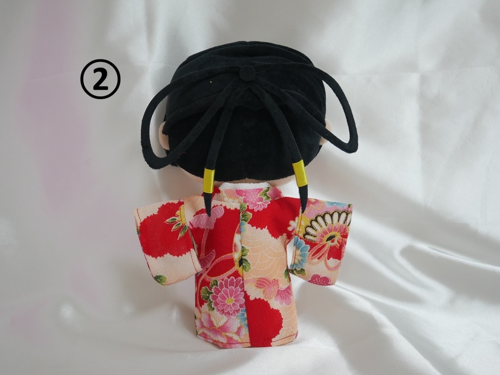 古典柄ちりめん着物・赤★本体のみ★