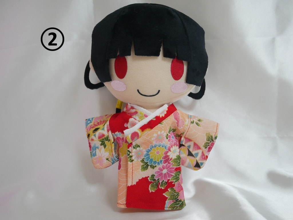 古典柄ちりめん着物・赤★本体のみ★