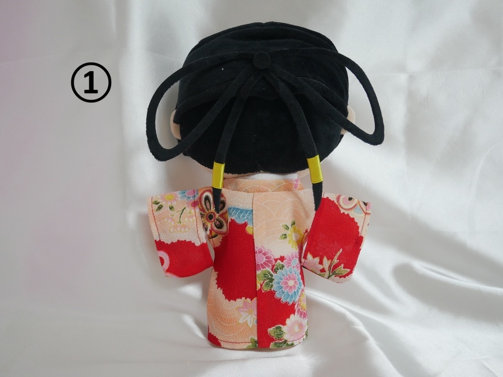 古典柄ちりめん着物・赤★本体のみ★