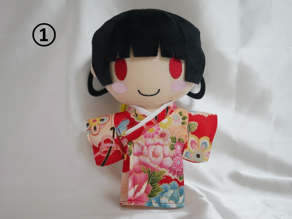 古典柄ちりめん着物・赤★本体のみ★