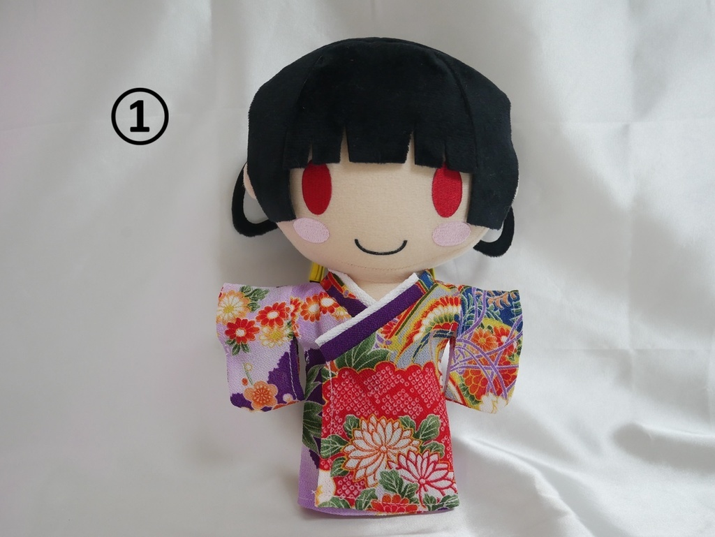 古典柄ちりめん着物・紫★本体のみ★