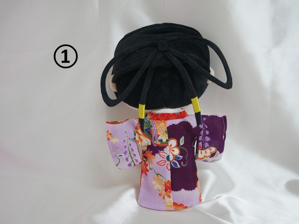 古典柄ちりめん着物・紫★本体のみ★