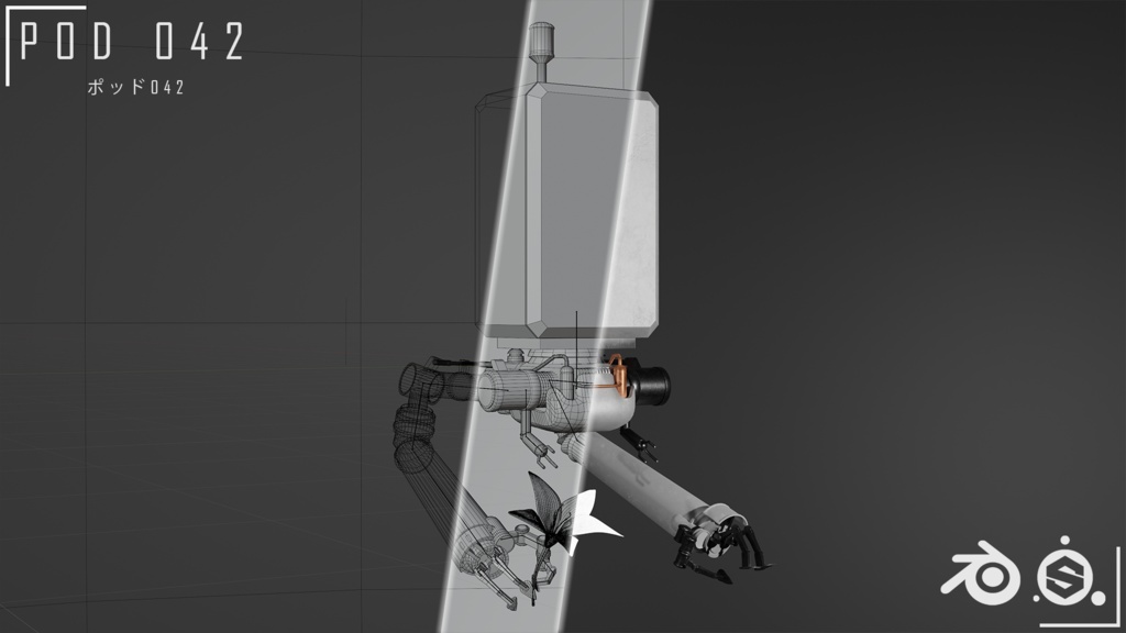 POD 042 + Lunar Tear 3D Model | ポッド042 + 月の涙 | Nier Automata