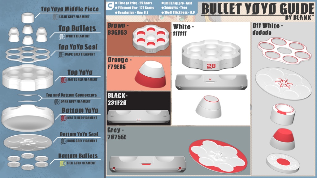 Bridget's Bullet Yoyo 3D model Cosplay Prop | ブリジットの弾丸ヨーヨー 3D モデルコスプレ小道具 | Guilty Gear Strive | Functional