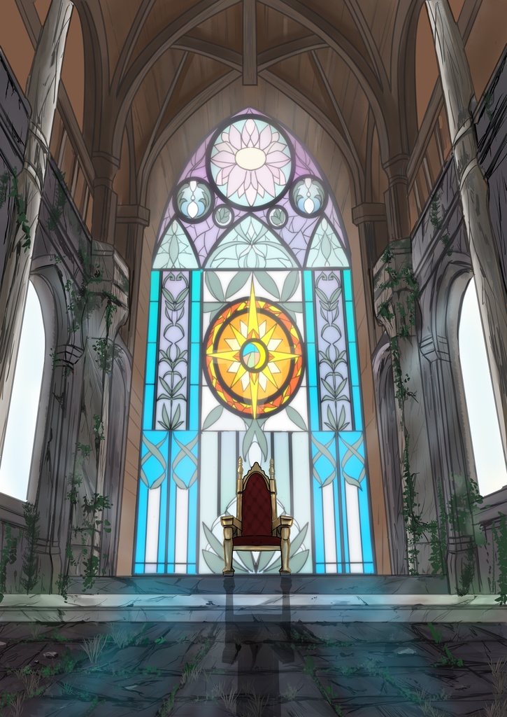 王座とステンドグラス