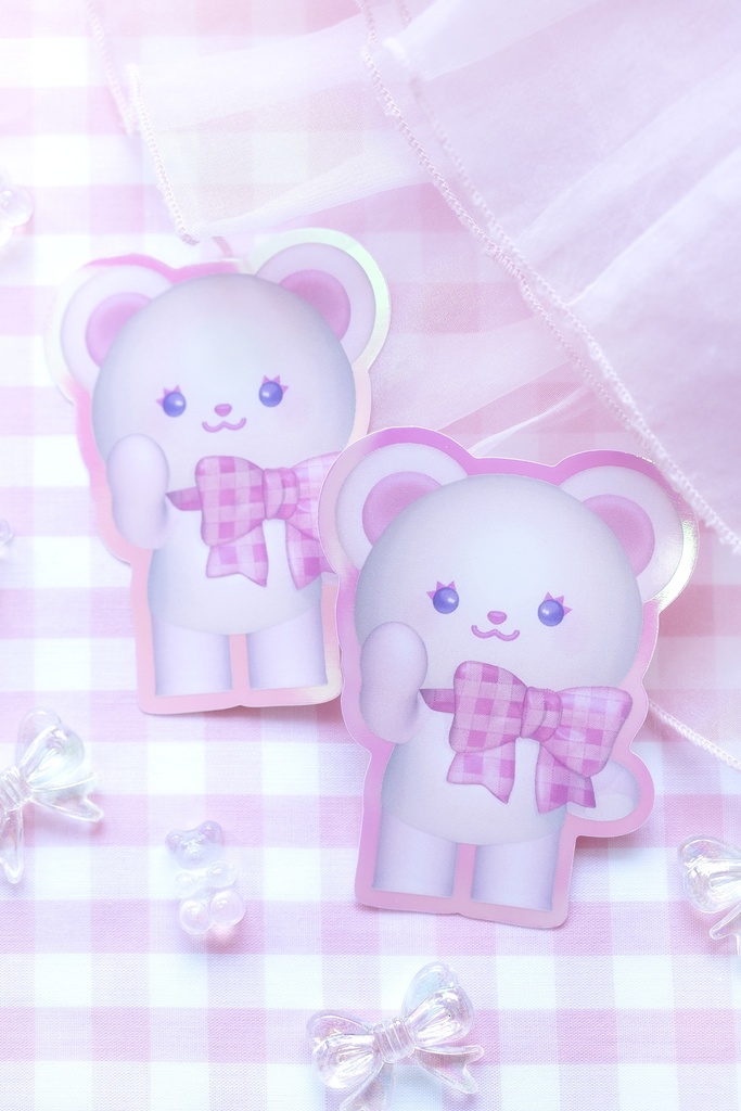 3D LipBear オーロラステッカー