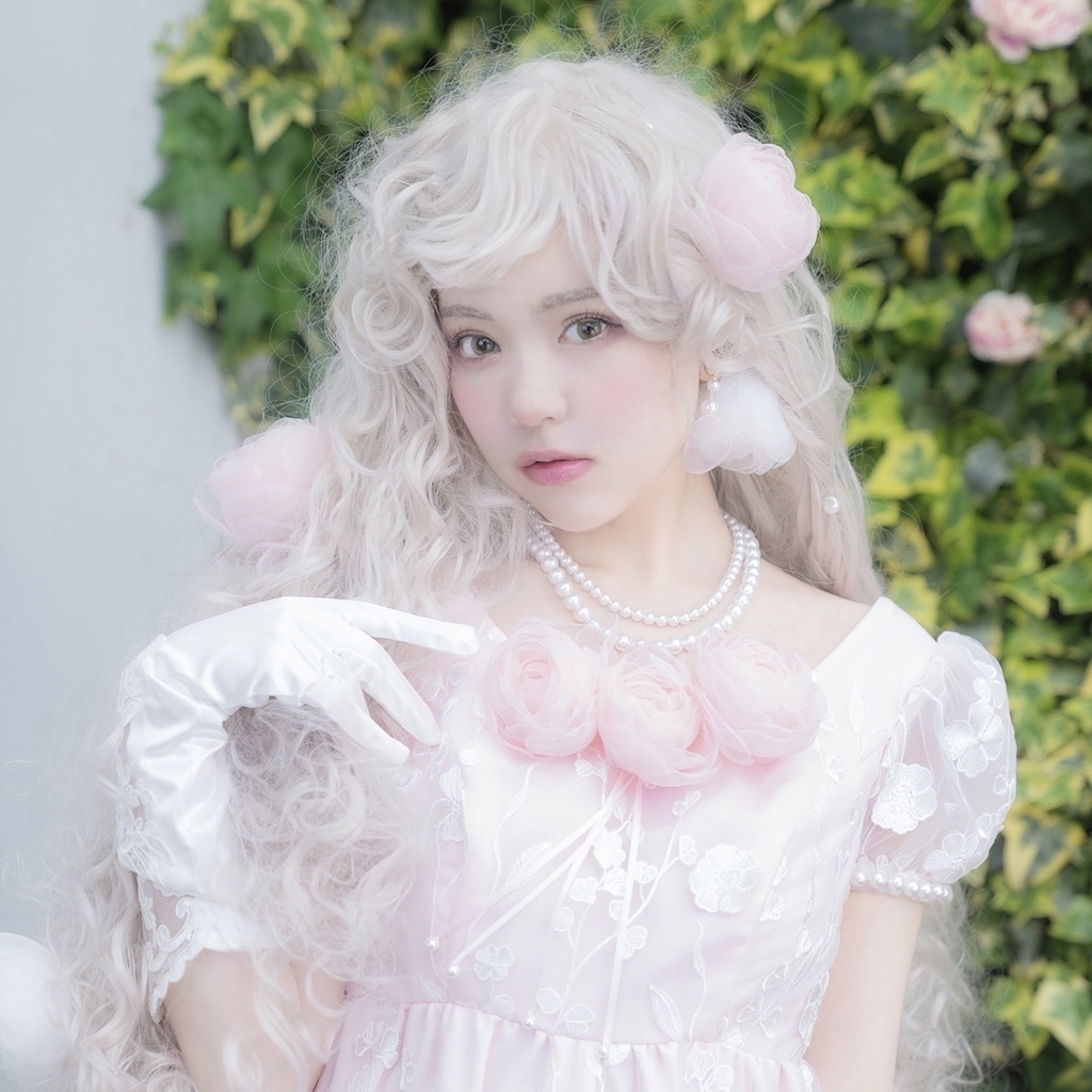 オーガンジーローズクリップ(ブローチ)