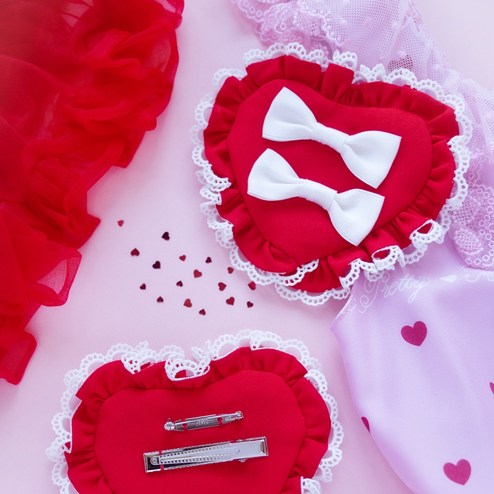 ハートフリルクリップ(ブローチ)