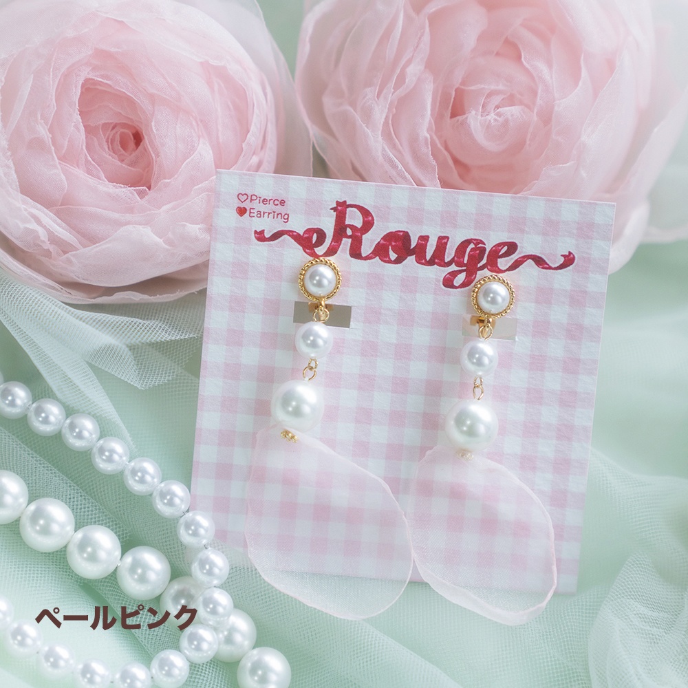 シースルーローズイヤリング(ピアス)