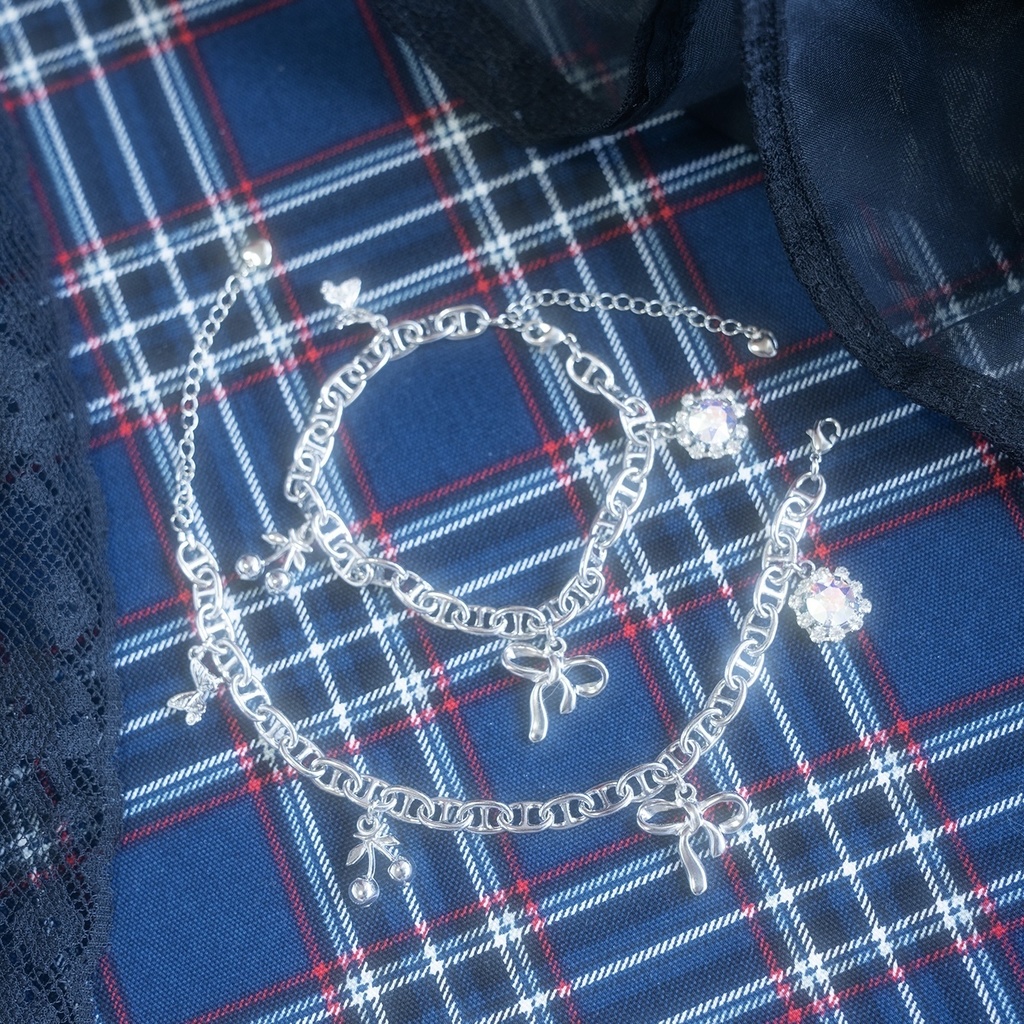 デザインチェーンガーリーブレスレット（シルバー）