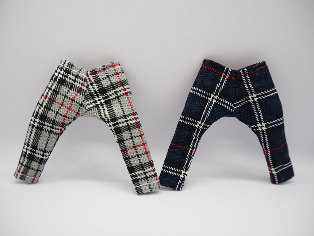 身長調整サイズ シンプルスリムパンツ チェック柄 ねんどろいどどーる用