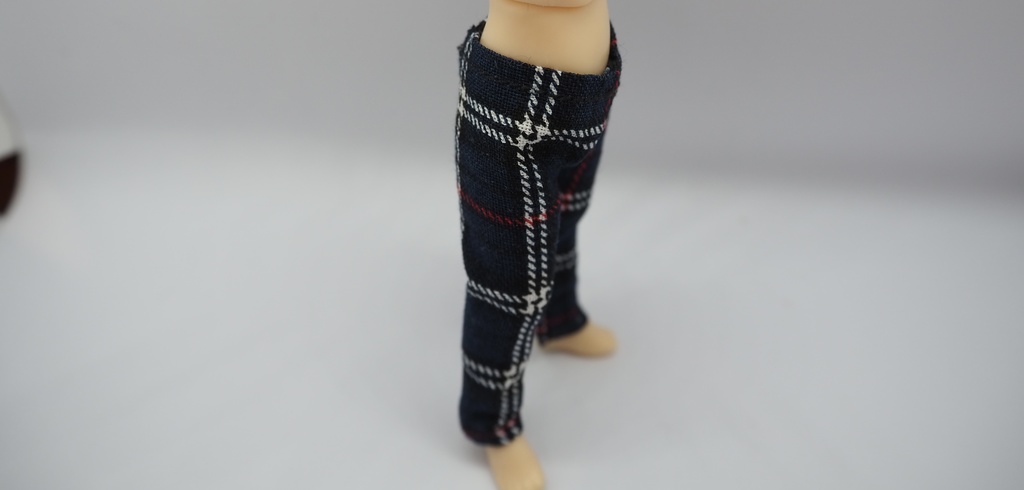 身長調整サイズ シンプルスリムパンツ チェック柄 ねんどろいどどーる用