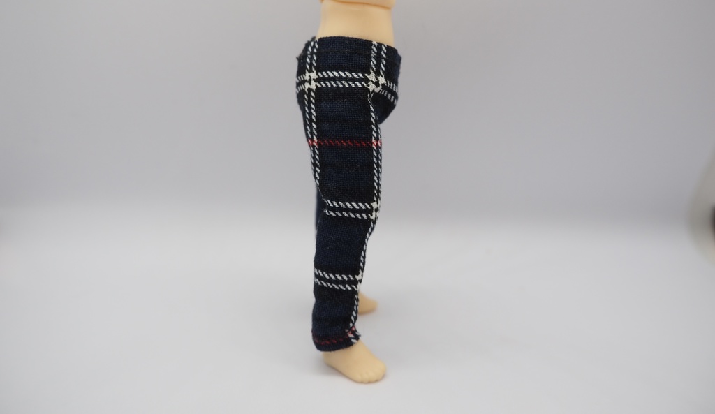 身長調整サイズ シンプルスリムパンツ チェック柄 ねんどろいどどーる用