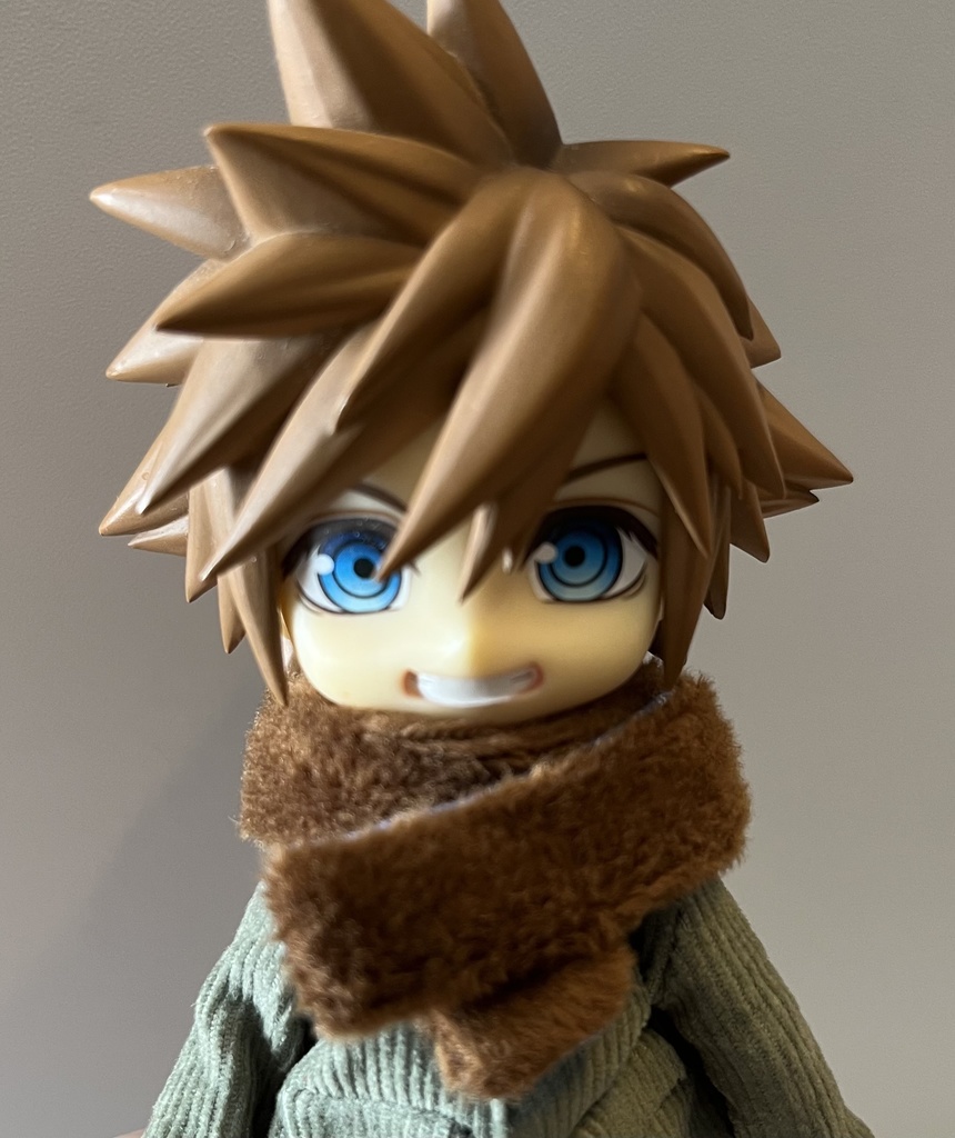 ドール用 ぐるぐるマフラー デニムリバーシブル