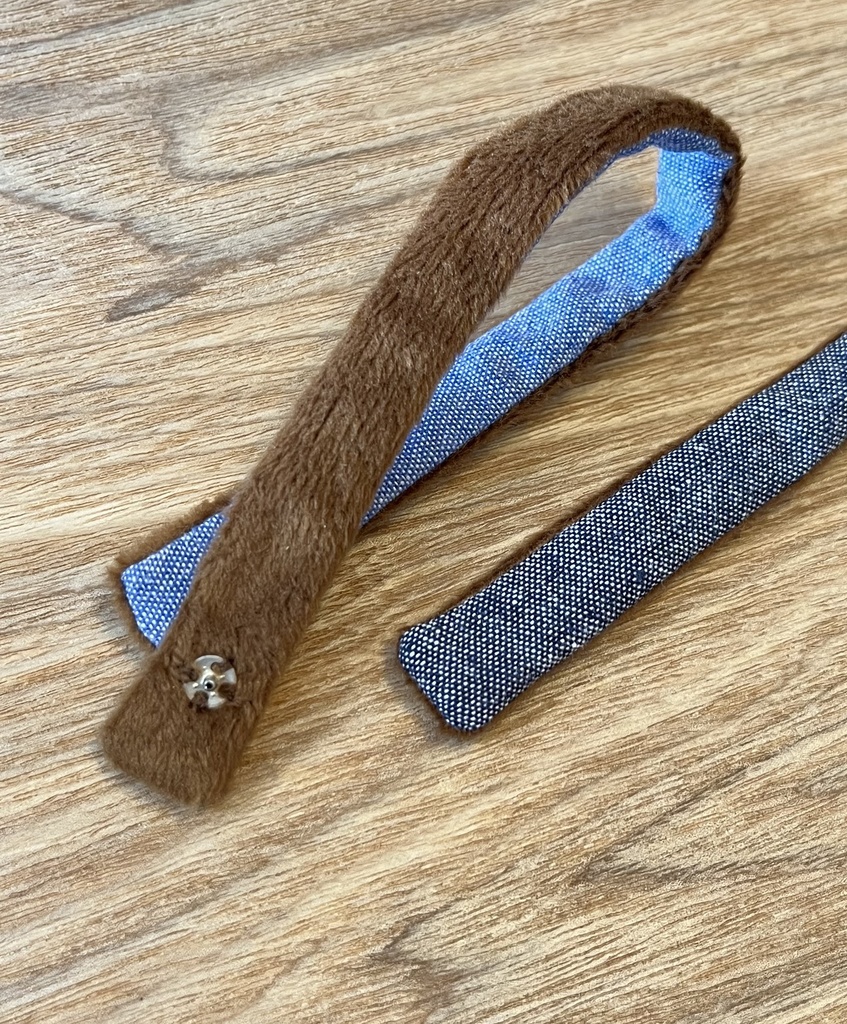 ドール用 ぐるぐるマフラー デニムリバーシブル