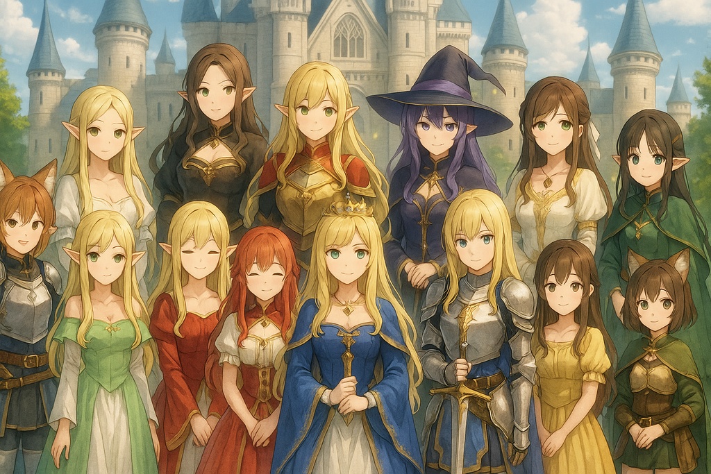 幻想の森と月夜の学院 – 異世界ファンタジー少女イラスト集