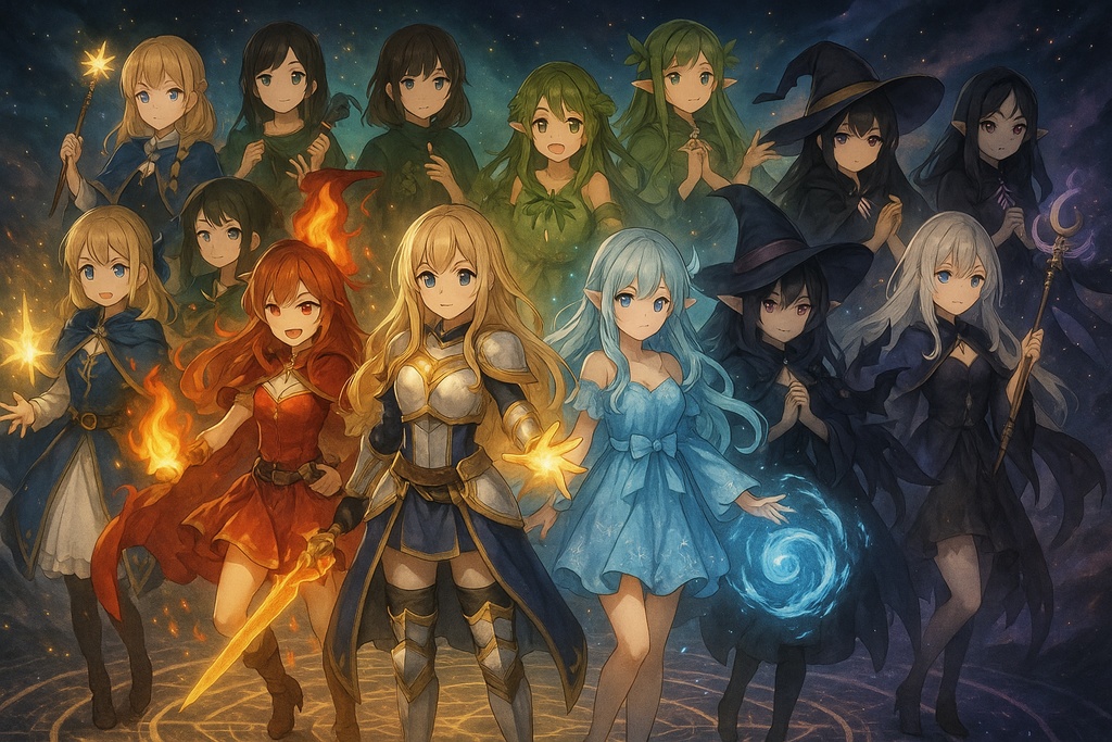 幻想の森と月夜の学院 – 異世界ファンタジー少女イラスト集