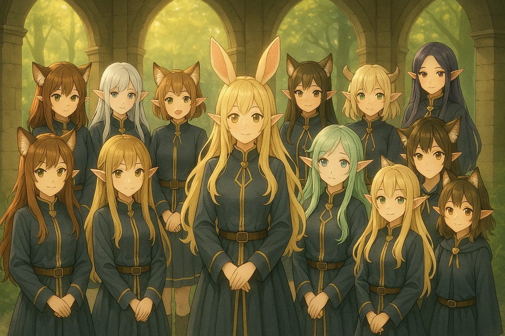 幻想の森と月夜の学院 – 異世界ファンタジー少女イラスト集