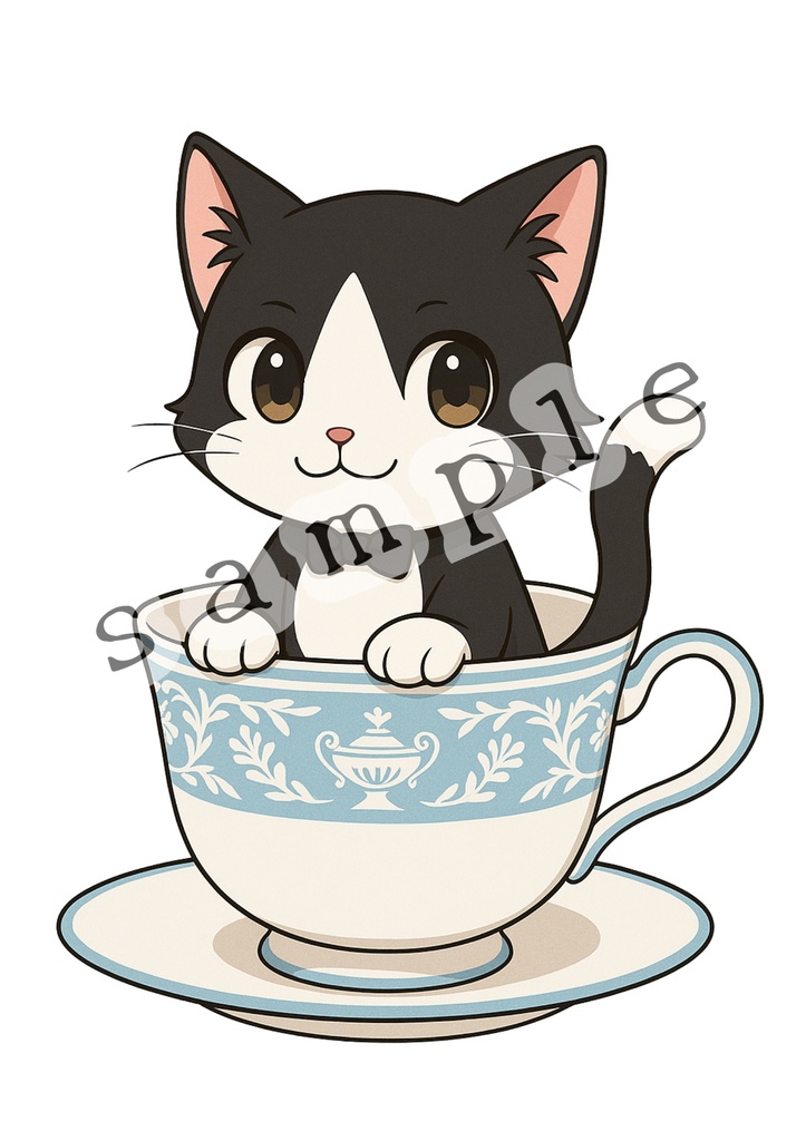 立ち絵(汎用) ティーカップ猫