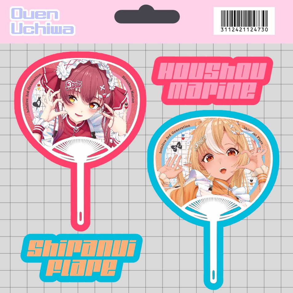 【非公式】3期生ライブ記念 応援うちわA【宝鐘マリン/不知火フレア】