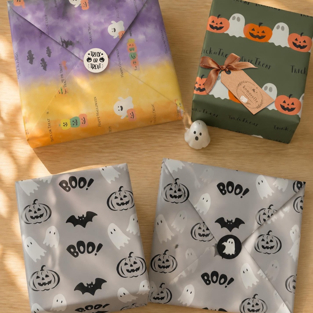 Halloween デジタルペーパー|かぼちゃ・おばけ・黒猫など|A4 8種類|デジタルダウンロード