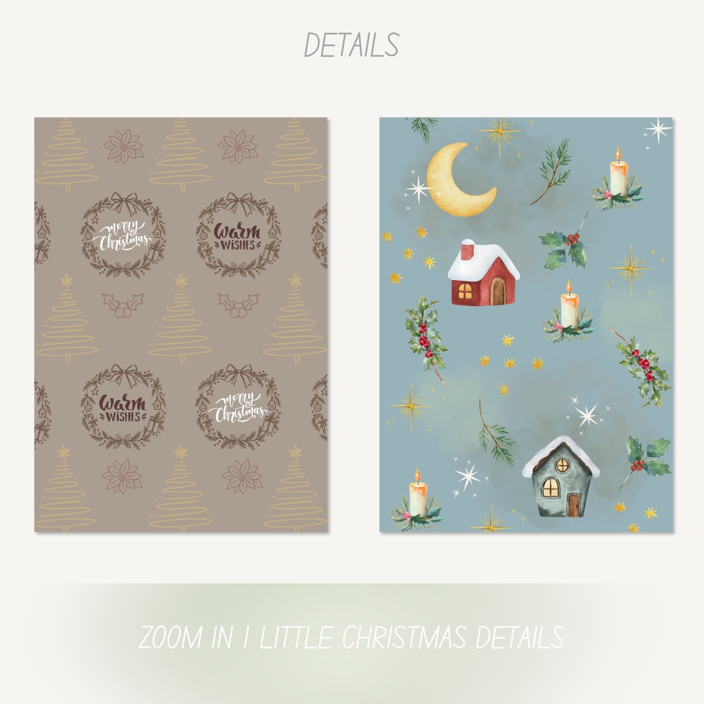 Christmas デジタルペーパー|クリスマス柄20種類|A4 PDF