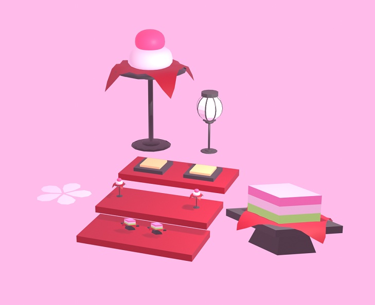 雛祭りセット blendファイル 作りかけ
