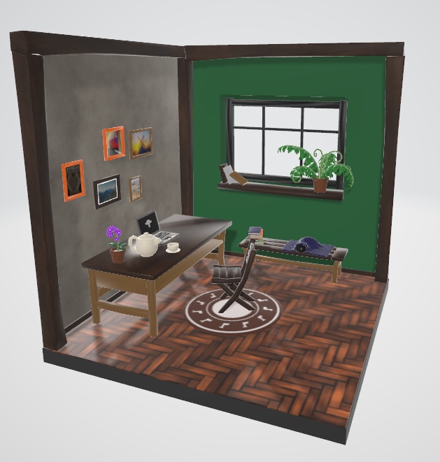 blenderのアセットブラウザ　部屋+１