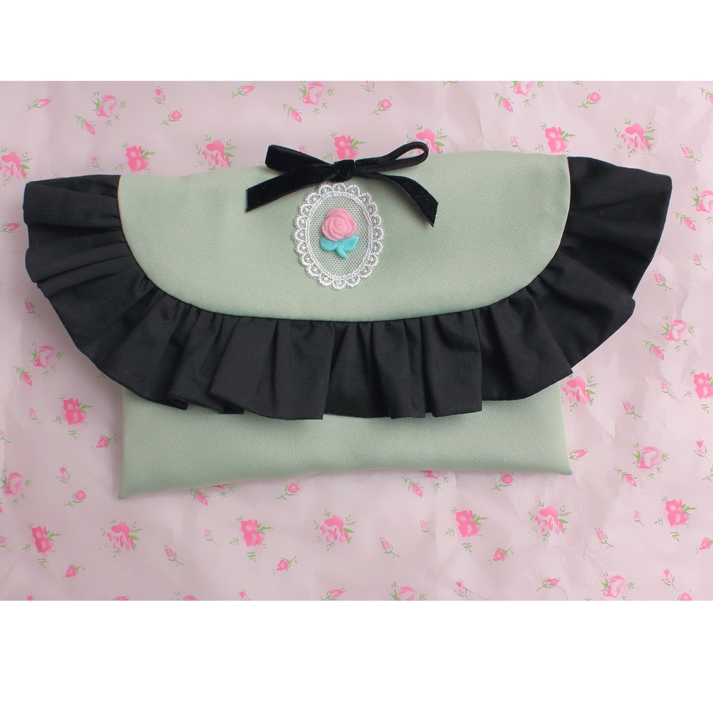 Pink Rose Frill Pouch