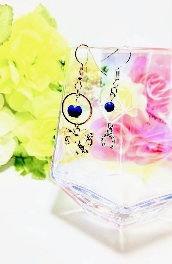 【ハンドメイド】馬イメージピアス・イヤリング