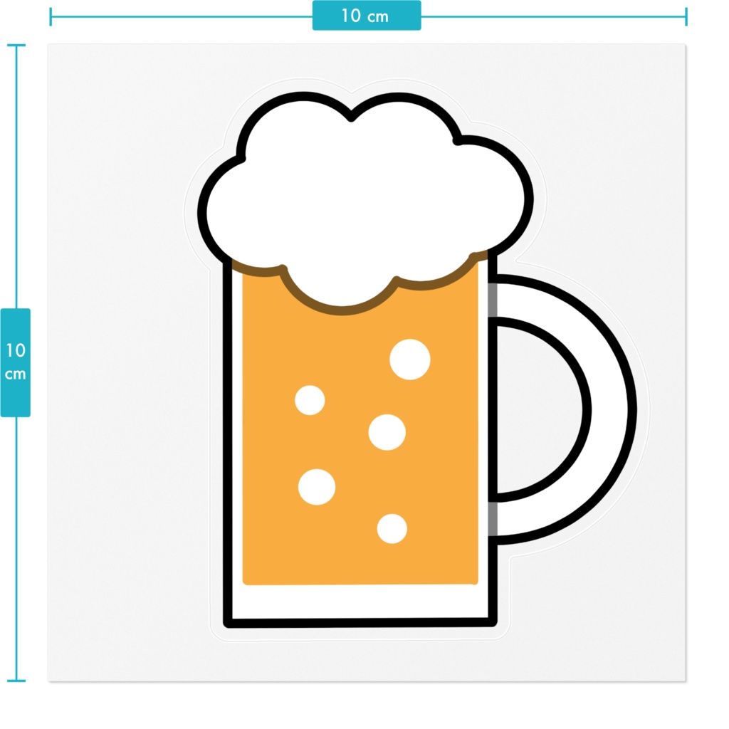 ビール好きのためのビールジョッキステッカー