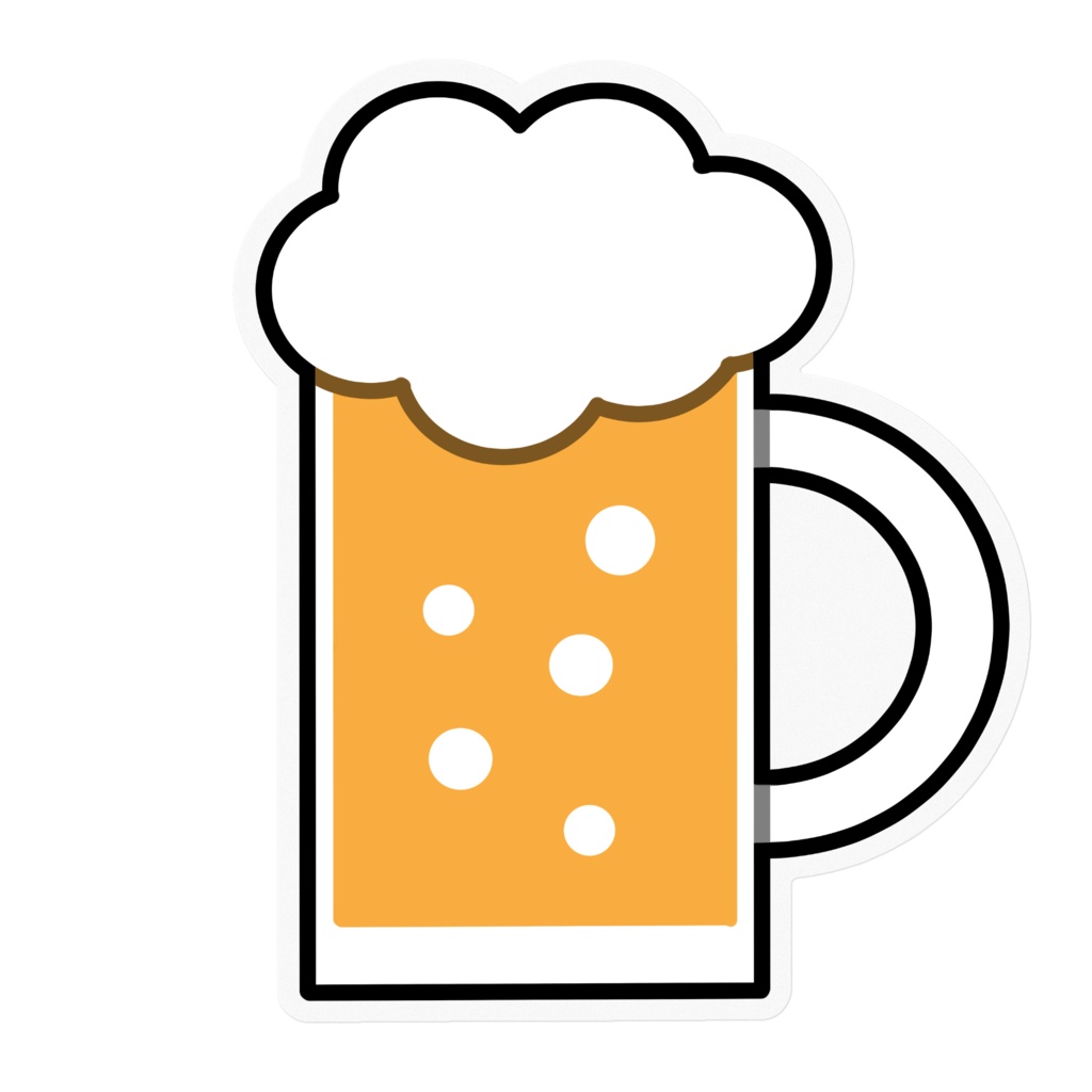ビール好きのためのビールジョッキステッカー