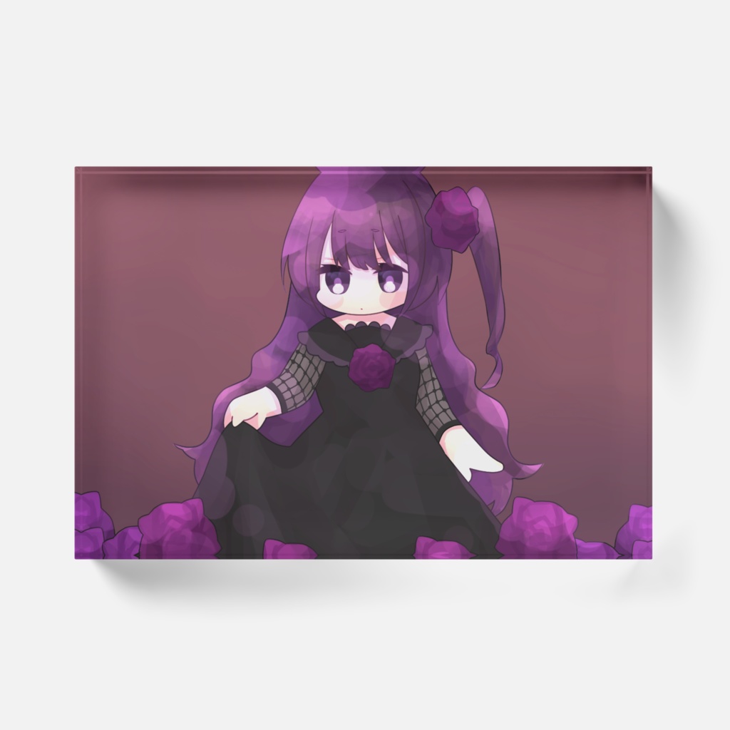 紫薔薇の少女アクリルブロック
