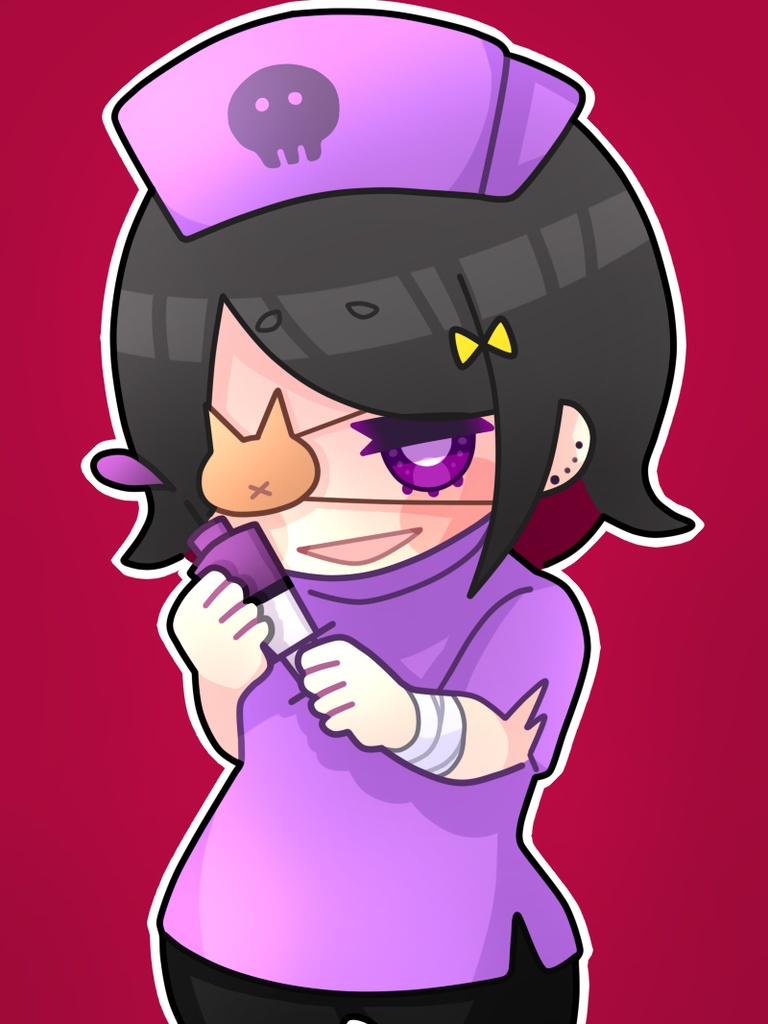 猫眼帯の病みっ子ちゃん缶バッジ