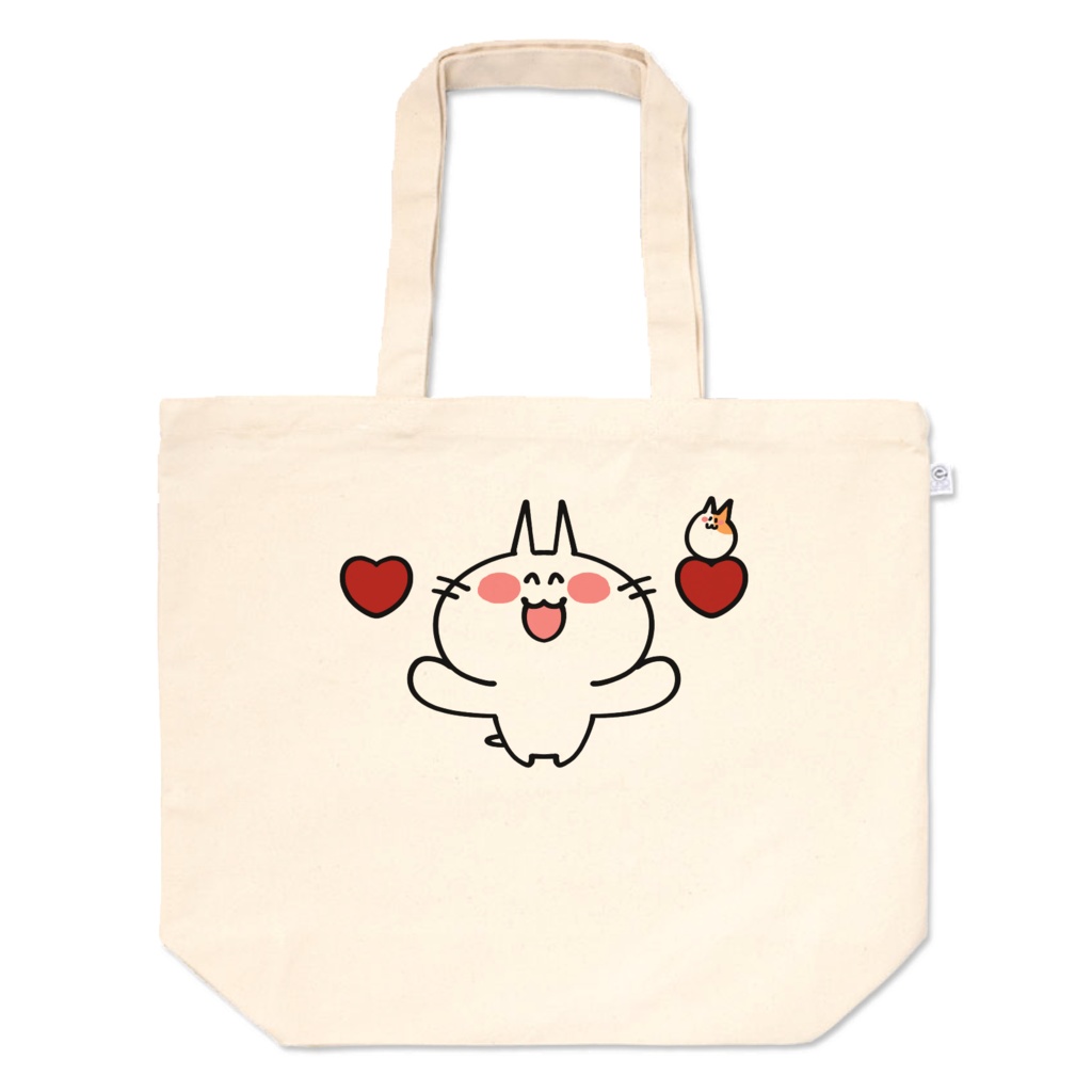 愛を伝えるにゃんことハムちーのトートバッグ
