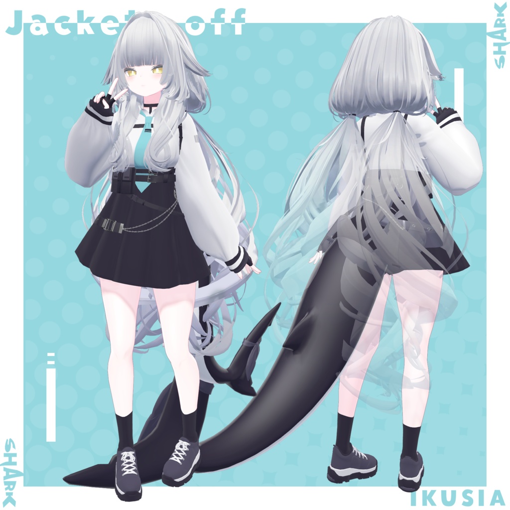 サメっ子オリジナル3Dモデル「rurune」-ルルネ-