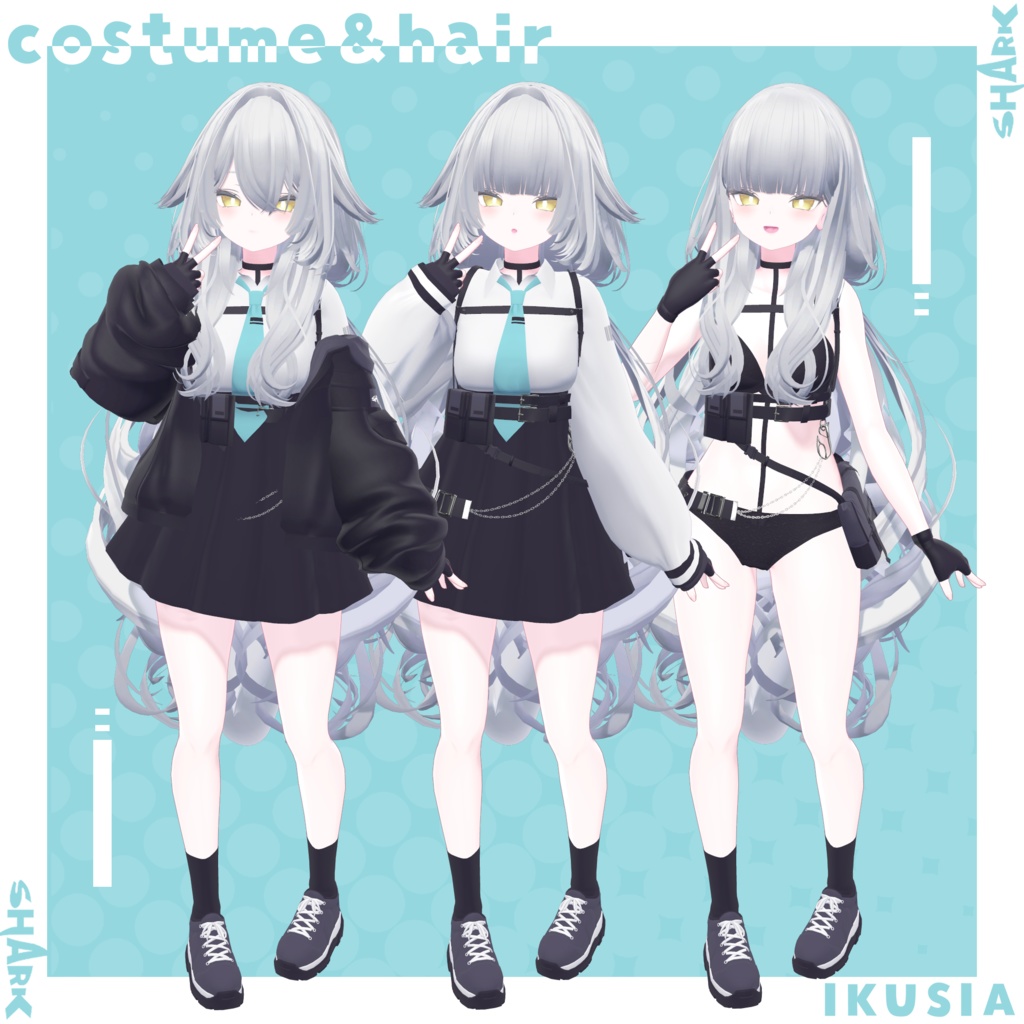 サメっ子オリジナル3Dモデル「rurune」-ルルネ-