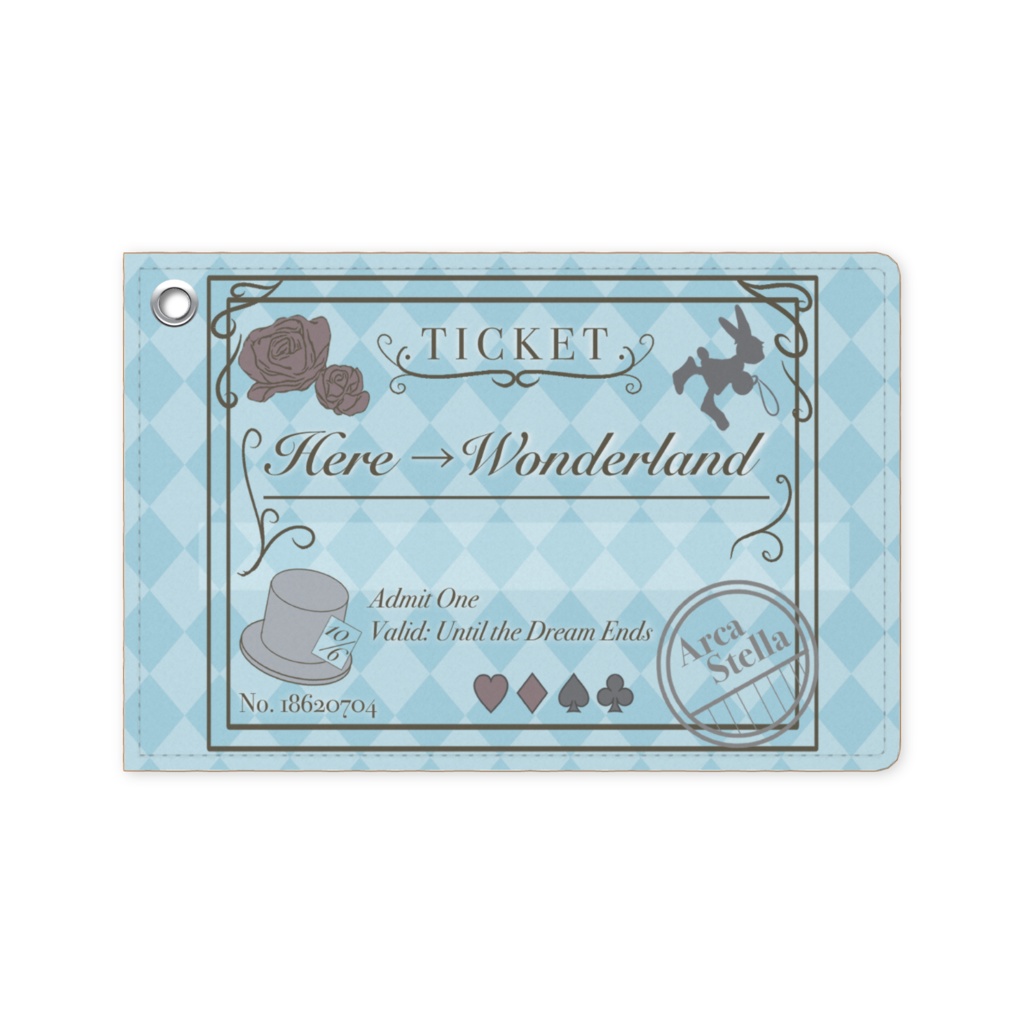 不思議の国行き切符風パスケース