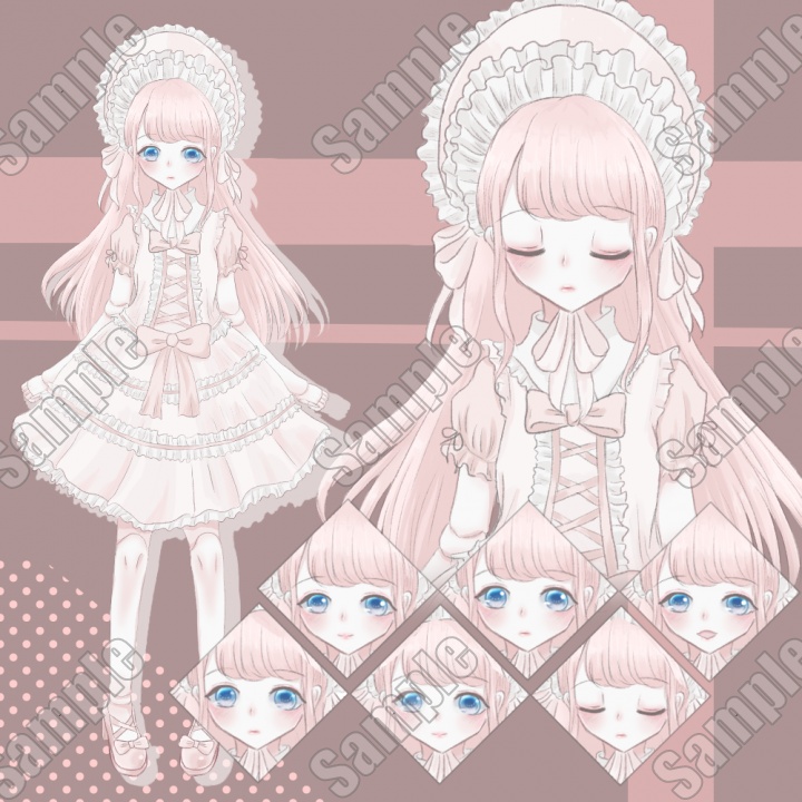 【無料】淡いドール少女【表情差分６種】