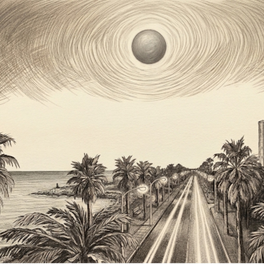 千葉の某リゾート　満月デッサン