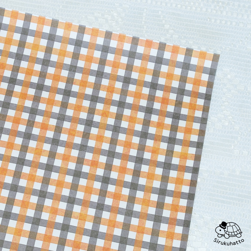 三毛猫カラーのデザインペーパー|チェック柄
