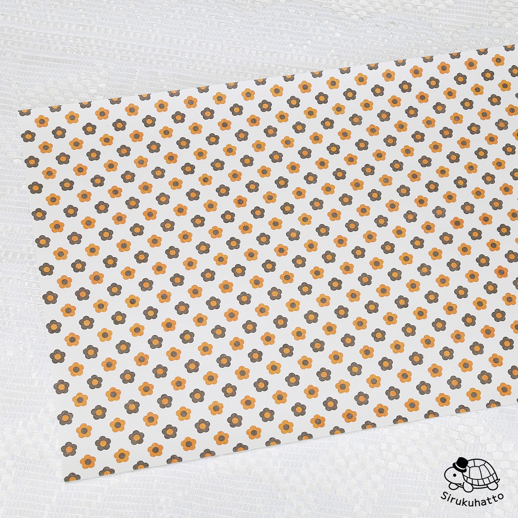 三毛猫カラーのデザインペーパー｜花柄（小花）