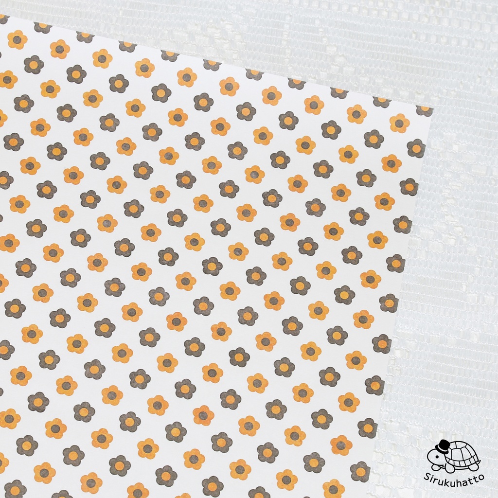 三毛猫カラーのデザインペーパー|花柄(小花)