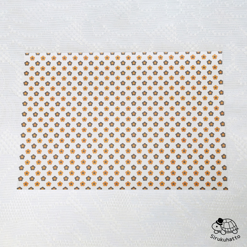 三毛猫カラーのデザインペーパー|花柄(小花)